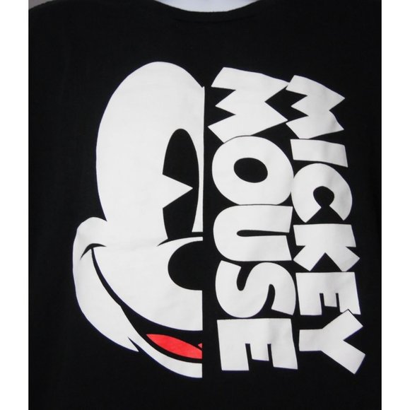 Disney Black Mickey Mouse Half Face Graphic Tshirt Top Women 2X Men XL Read! - Picture 3 of 7